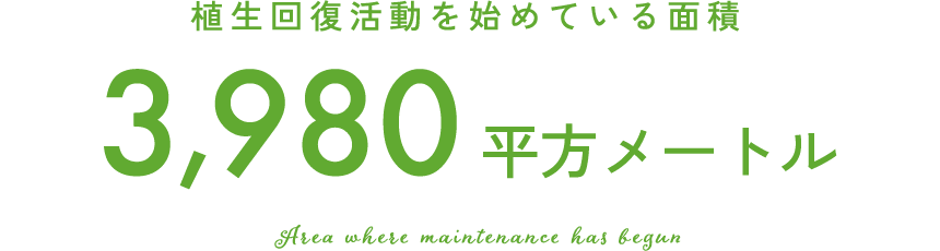 そのうち、整備が始まっている面積3,980 平方メートル